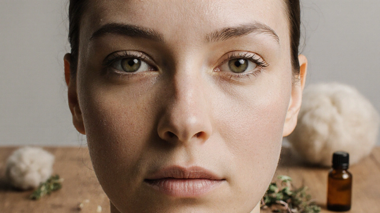 Porovnání pleti před a po osmi týdnech pravidelné masáže, přirozený vzhled