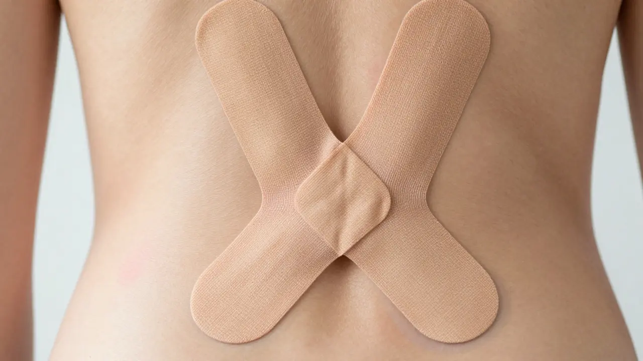 Y-tvarová pása aplikovaná na bederní svaly