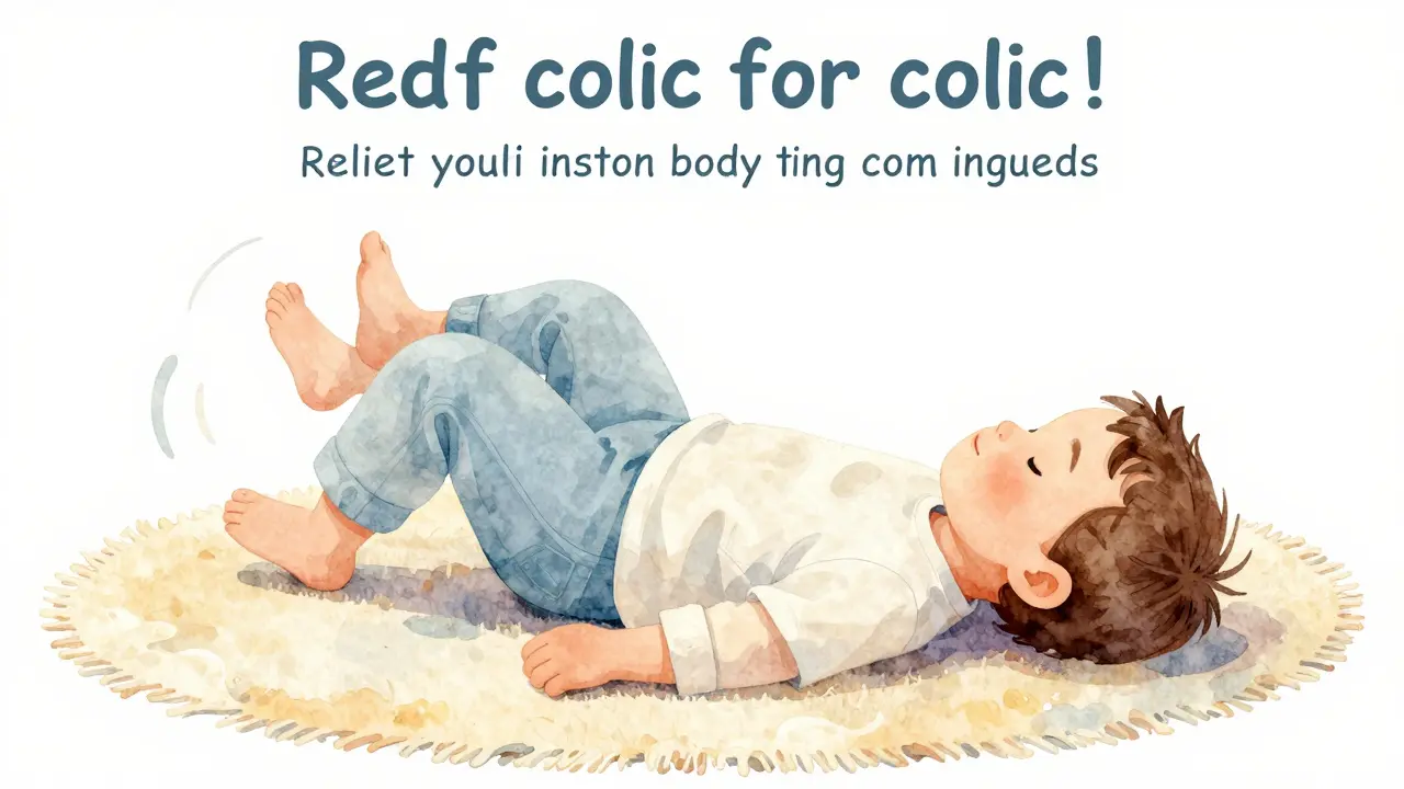 Relaxované batole ležící na zemi v uklidňující poloze