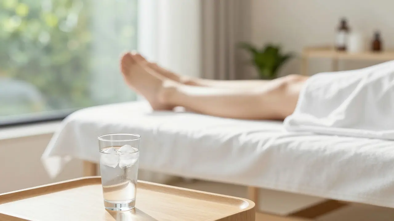 Relaxační prostředí kliniky s vodou po zákroku